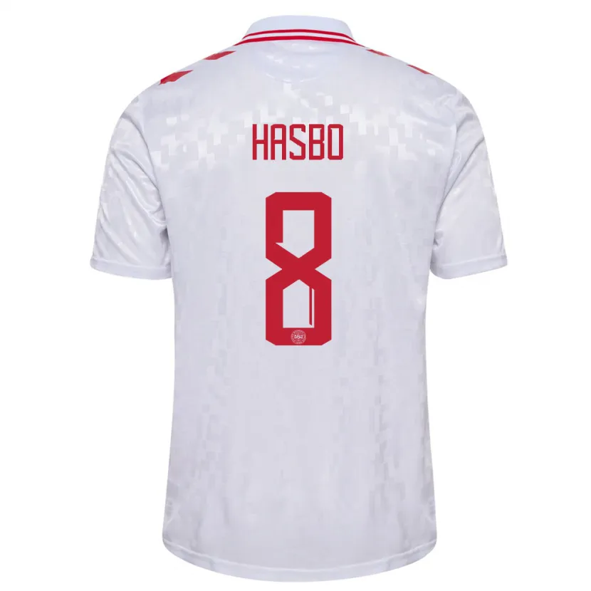 Danxen Kid Denmark Josefine Hasbo #8 White Away Jersey 24-26 T-Shirt