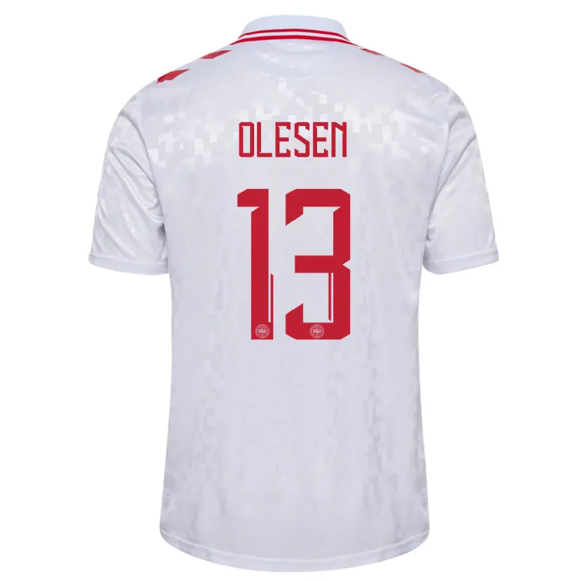 Danxen Kid Denmark Karoline Olesen #13 White Away Jersey 24-26 T-Shirt