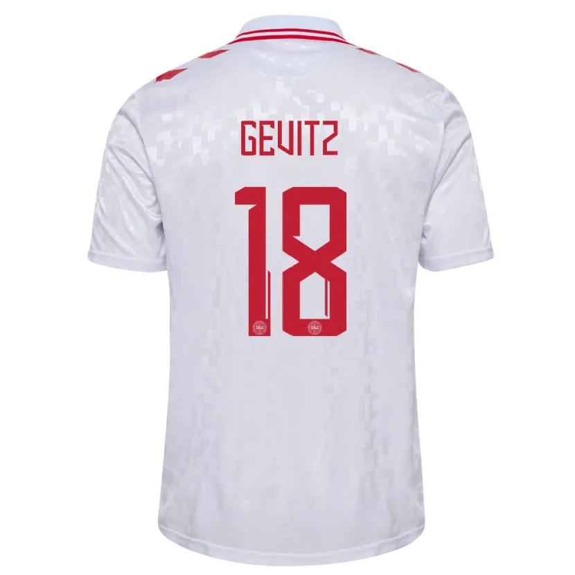 Danxen Kid Denmark Luna Gevitz #18 White Away Jersey 24-26 T-Shirt