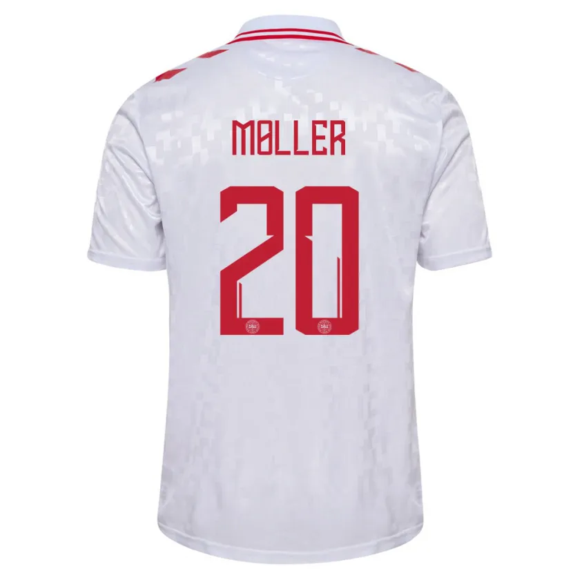 Danxen Kid Denmark Caroline Møller #20 White Away Jersey 24-26 T-Shirt