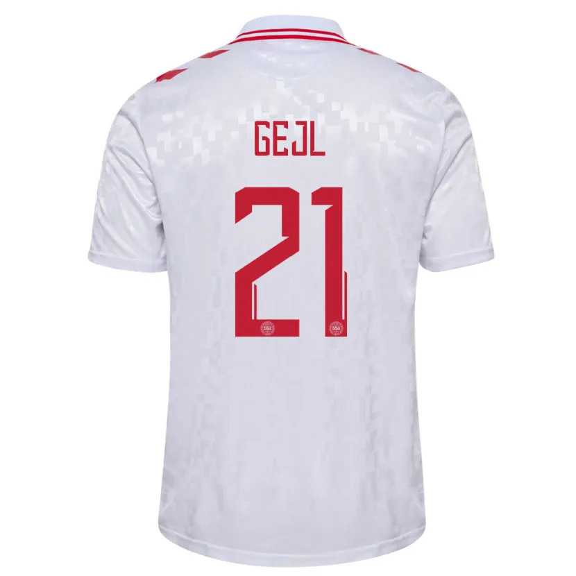 Danxen Kid Denmark Mille Gejl #21 White Away Jersey 24-26 T-Shirt