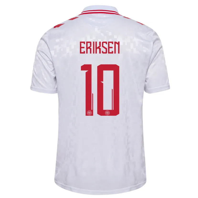 Danxen Kid Denmark Christian Eriksen #10 White Away Jersey 24-26 T-Shirt