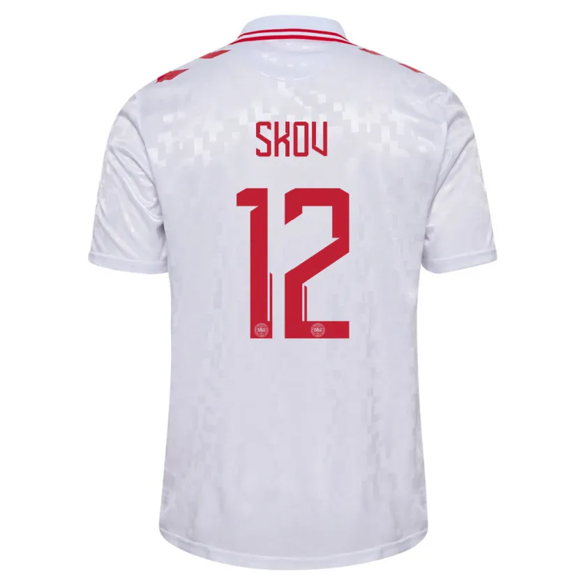 Danxen Kid Denmark Robert Skov #12 White Away Jersey 24-26 T-Shirt