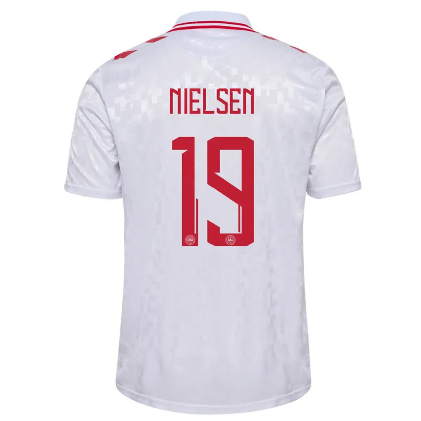 Danxen Kid Denmark Casper Nielsen #19 White Away Jersey 24-26 T-Shirt