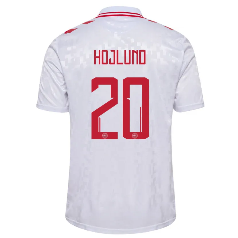 Danxen Kid Denmark Rasmus Hojlund #20 White Away Jersey 24-26 T-Shirt