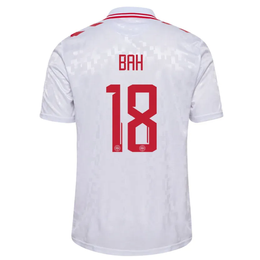 Danxen Kid Denmark Alexander Bah #18 White Away Jersey 24-26 T-Shirt