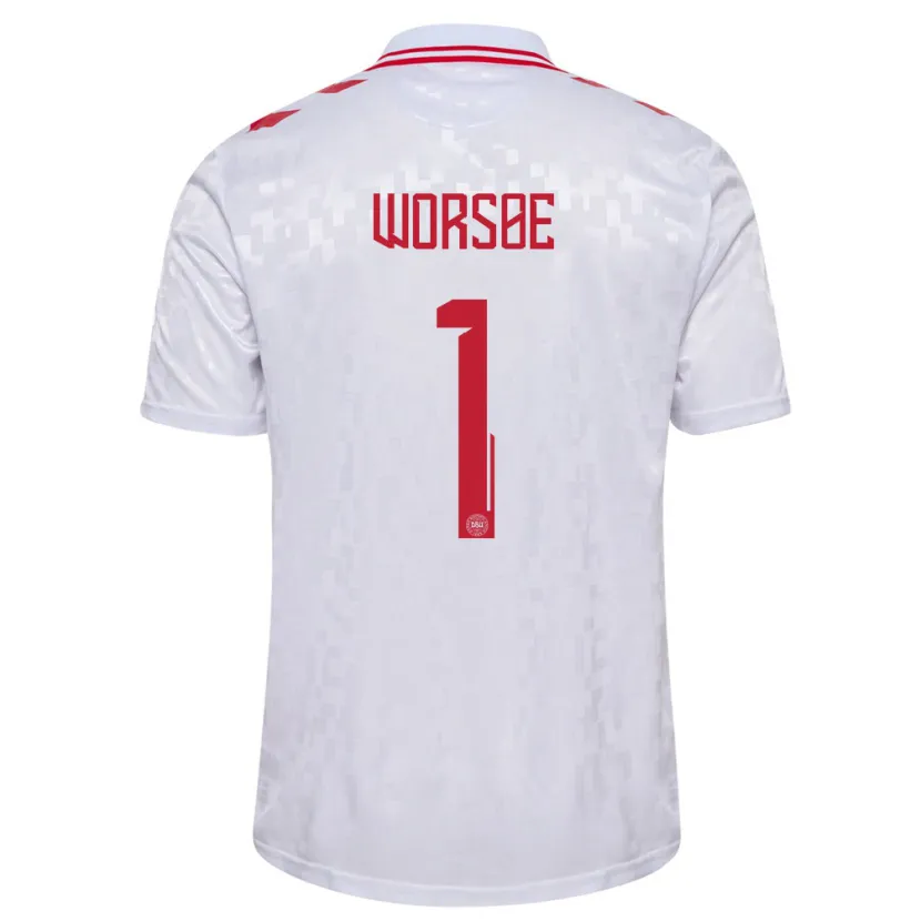 Danxen Kid Denmark Laura Worsoe #1 White Away Jersey 24-26 T-Shirt