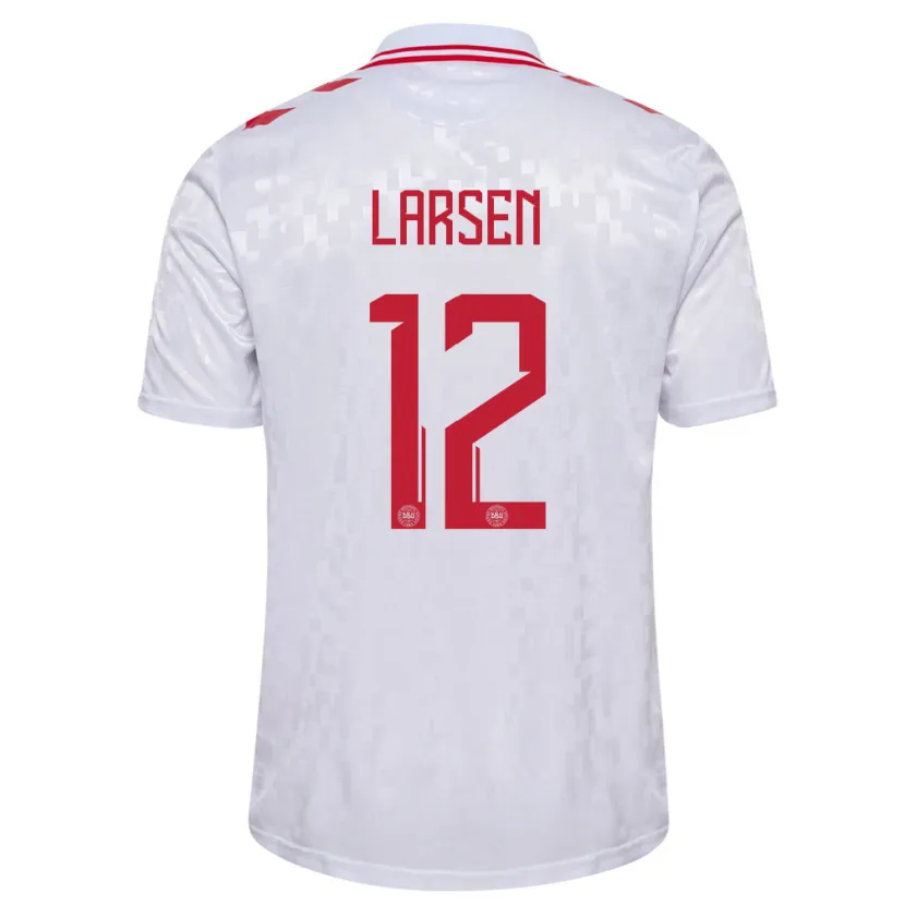 Danxen Kid Denmark Stine Larsen #12 White Away Jersey 24-26 T-Shirt