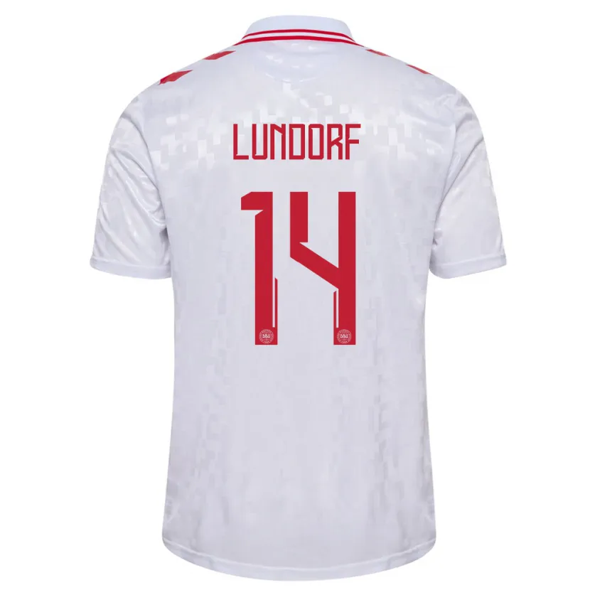 Danxen Kid Denmark Matilde Lundorf #14 White Away Jersey 24-26 T-Shirt