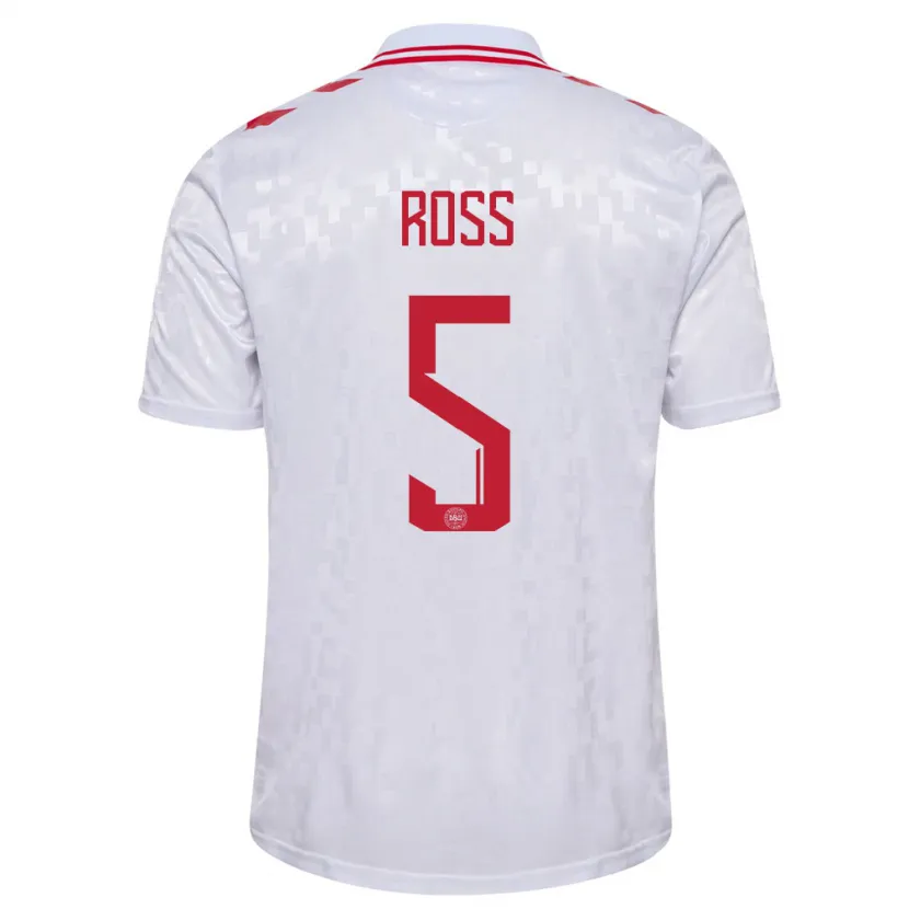 Danxen Kid Denmark Mathias Ross #5 White Away Jersey 24-26 T-Shirt