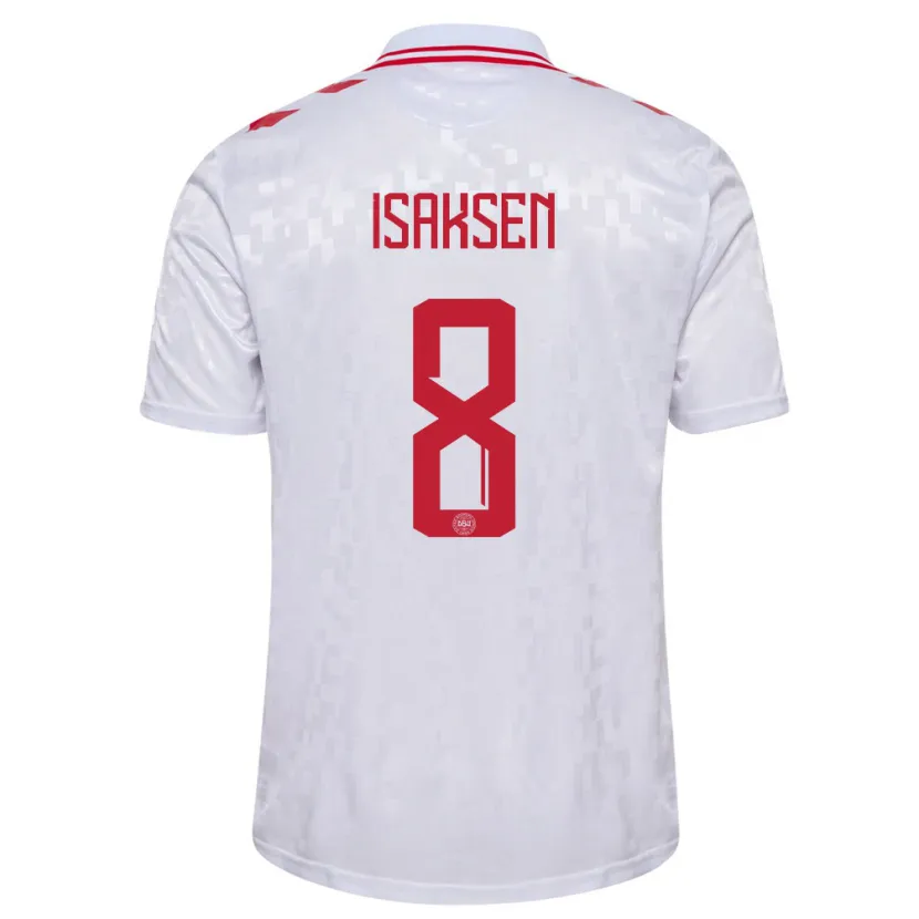 Danxen Kid Denmark Gustav Isaksen #8 White Away Jersey 24-26 T-Shirt