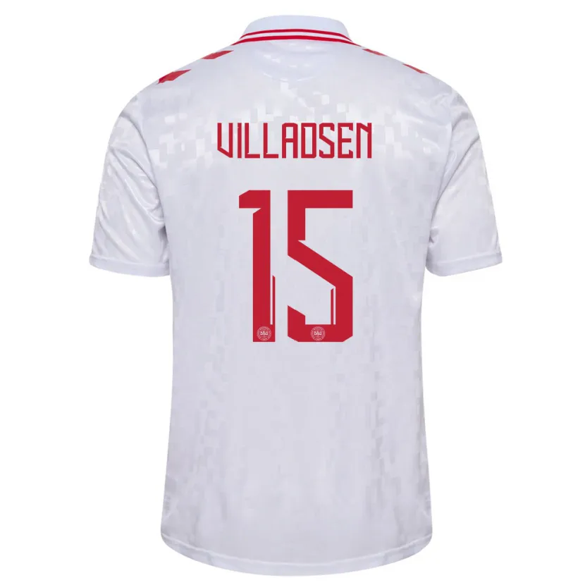 Danxen Kid Denmark Oliver Villadsen #15 White Away Jersey 24-26 T-Shirt