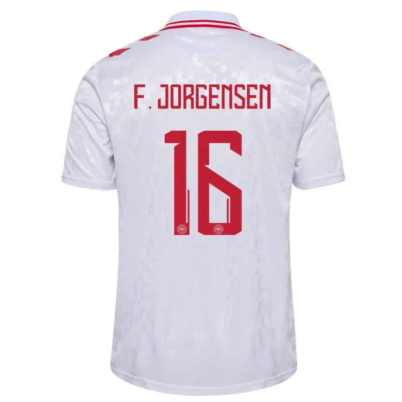 Danxen Kid Denmark Filip Jorgensen #16 White Away Jersey 24-26 T-Shirt