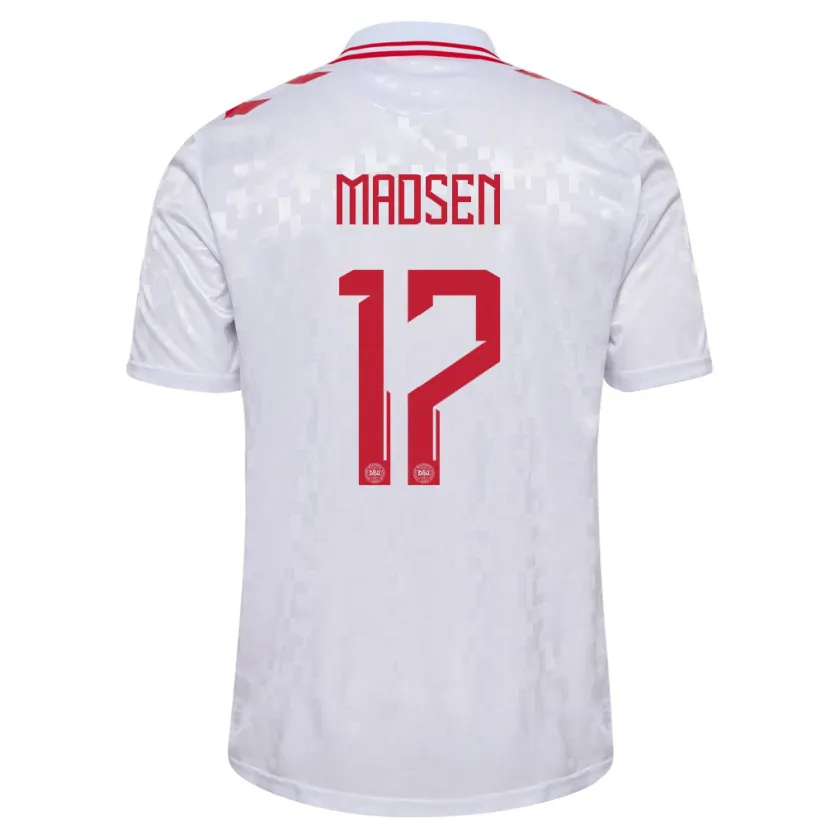 Danxen Kid Denmark Nicolas Madsen #17 White Away Jersey 24-26 T-Shirt