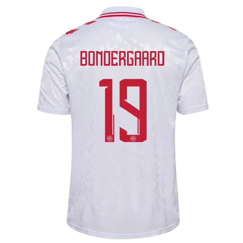 Danxen Kid Denmark Asbjorn Bondergaard #19 White Away Jersey 24-26 T-Shirt