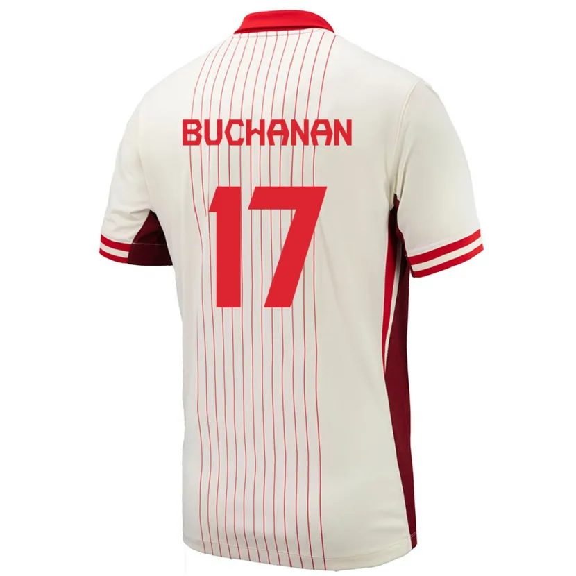 Danxen Kid Canada Tajon Buchanan #17 White Away Jersey 24-26 T-Shirt