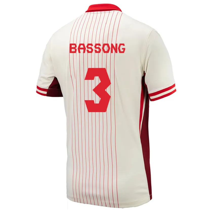 Danxen Kid Canada Zorhan Bassong #3 White Away Jersey 24-26 T-Shirt