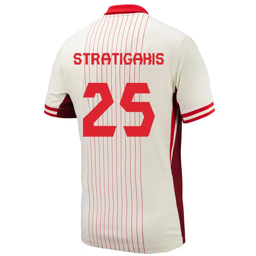 Danxen Kid Canada Sarah Stratigakis #25 White Away Jersey 24-26 T-Shirt