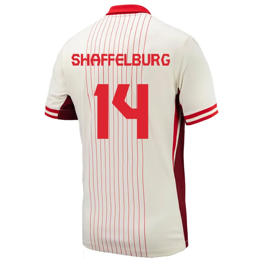 Danxen Kid Canada Jacob Shaffelburg #14 White Away Jersey 24-26 T-Shirt