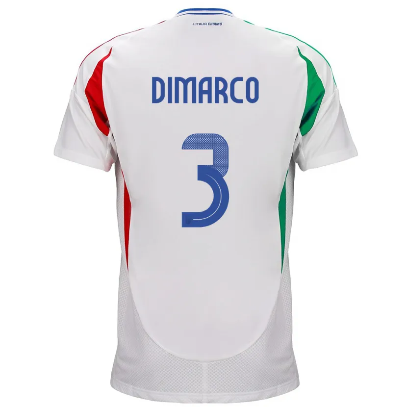 Danxen Kid Italy Federico Dimarco #3 White Away Jersey 24-26 T-Shirt