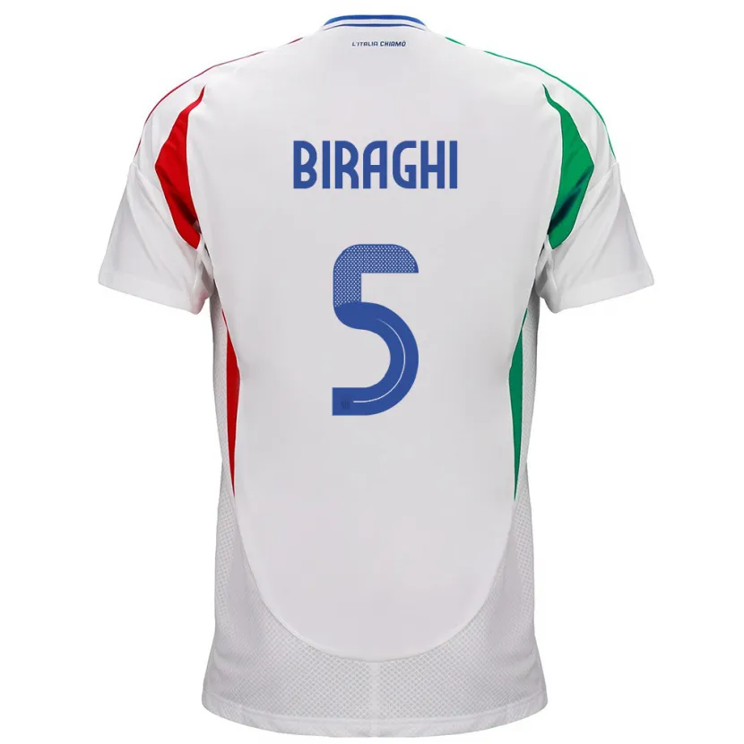 Danxen Kid Italy Cristiano Biraghi #5 White Away Jersey 24-26 T-Shirt