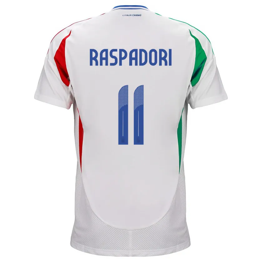 Danxen Kid Italy Giacomo Raspadori #11 White Away Jersey 24-26 T-Shirt