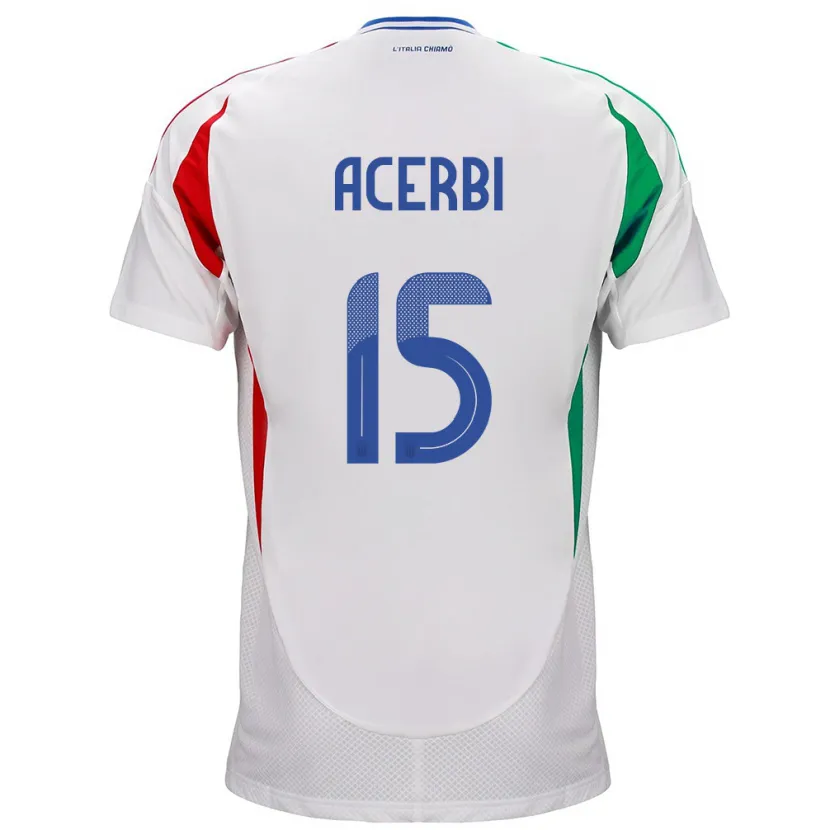 Danxen Kid Italy Francesco Acerbi #15 White Away Jersey 24-26 T-Shirt