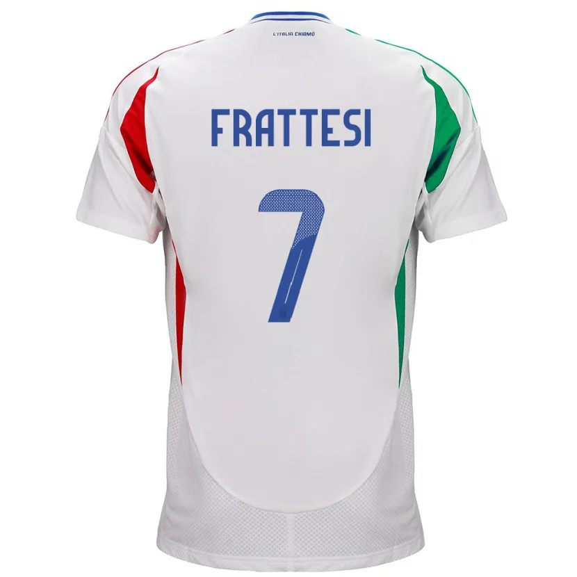 Danxen Kid Italy Davide Frattesi #7 White Away Jersey 24-26 T-Shirt