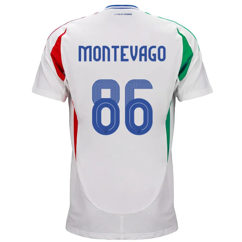 Danxen Kid Italy Daniele Montevago #86 White Away Jersey 24-26 T-Shirt