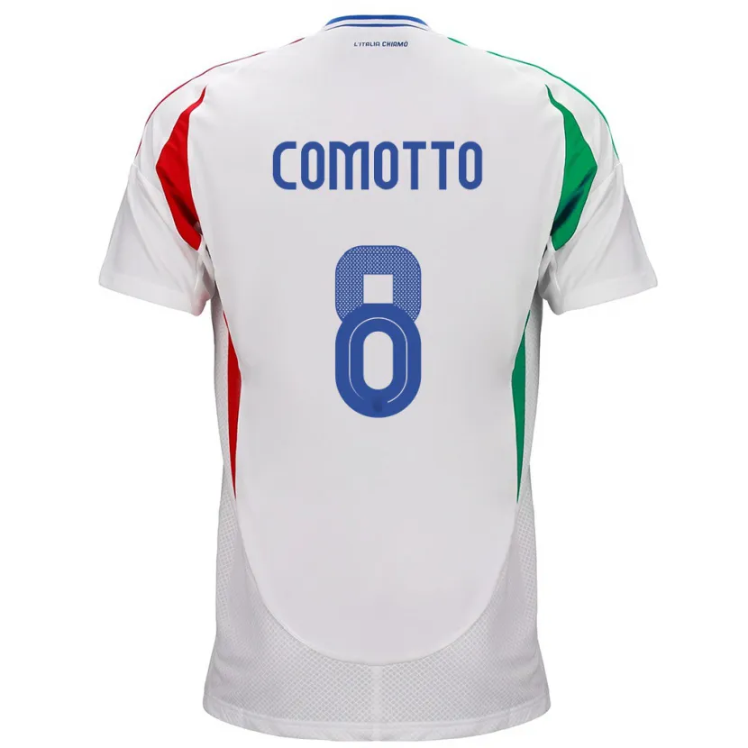 Danxen Kid Italy Christian Comotto #8 White Away Jersey 24-26 T-Shirt