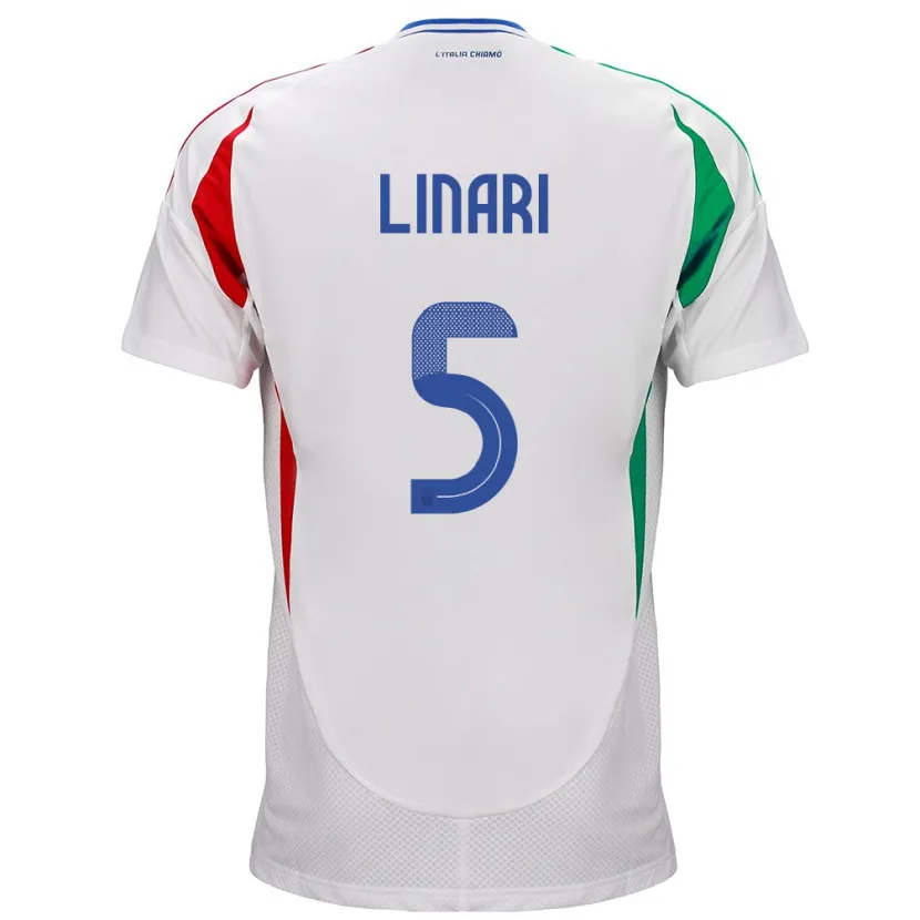 Danxen Kid Italy Elena Linari #5 White Away Jersey 24-26 T-Shirt