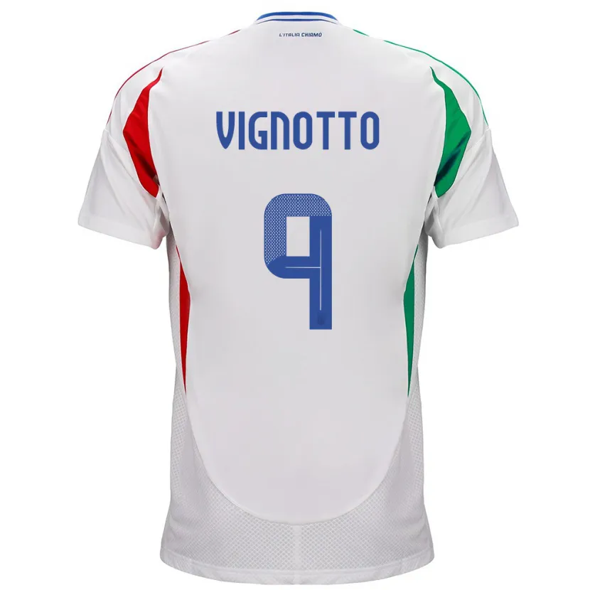 Danxen Kid Italy Elisabetta Vignotto #9 White Away Jersey 24-26 T-Shirt