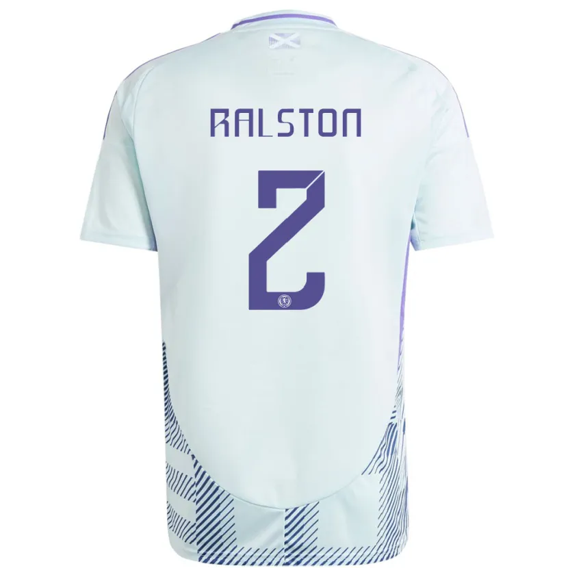 Danxen Kid Scotland Anthony Ralston #2 Light Mint Blue Away Jersey 24-26 T-Shirt