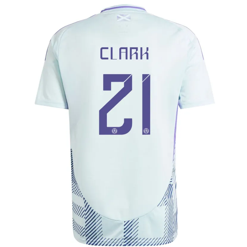 Danxen Kid Scotland Zander Clark #21 Light Mint Blue Away Jersey 24-26 T-Shirt