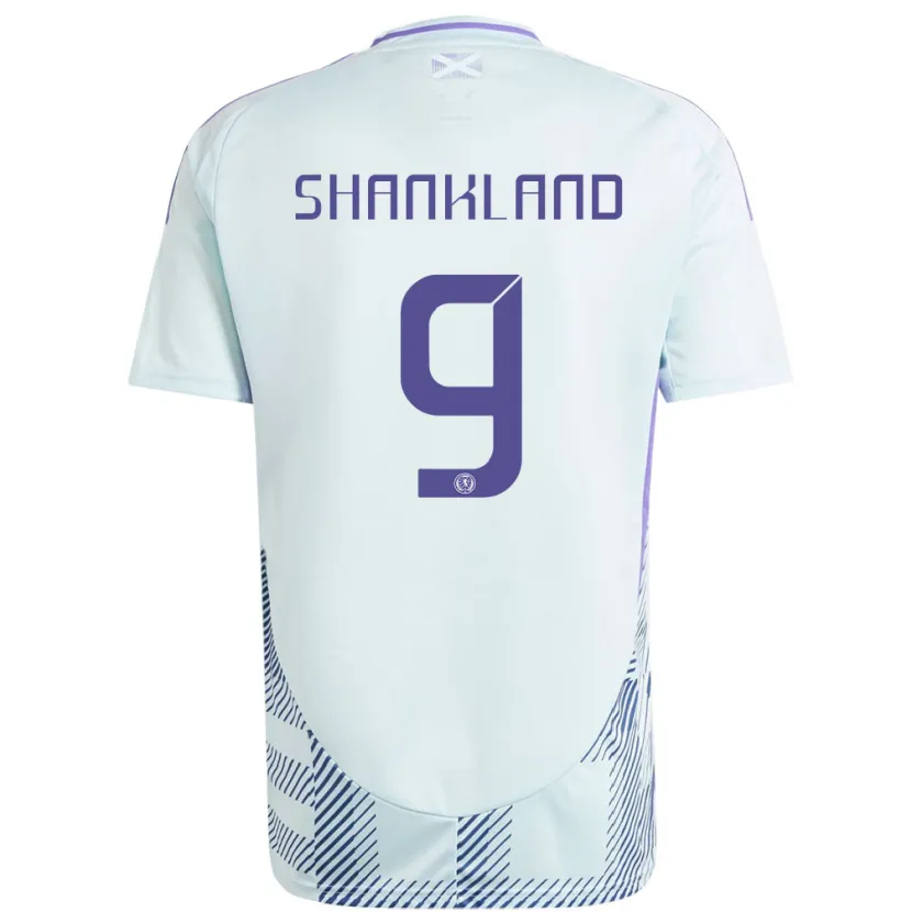 Danxen Kid Scotland Lawrence Shankland #9 Light Mint Blue Away Jersey 24-26 T-Shirt