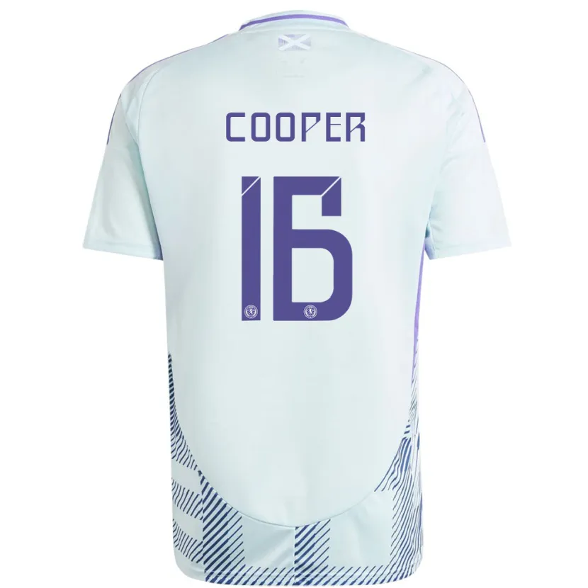 Danxen Kid Scotland Liam Cooper #16 Light Mint Blue Away Jersey 24-26 T-Shirt