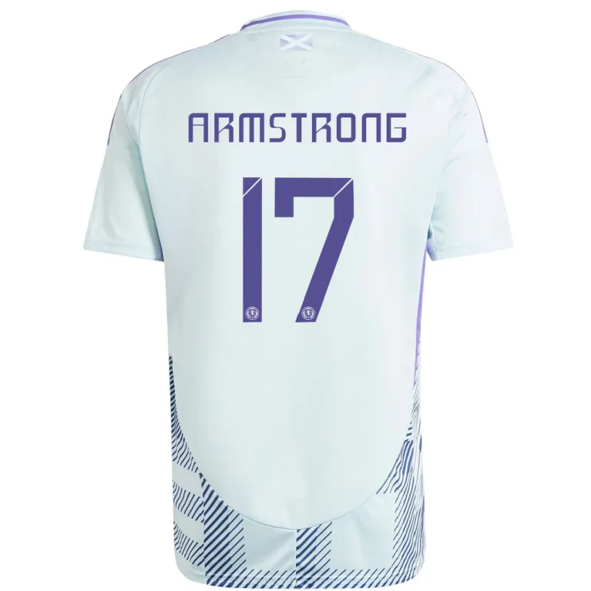 Danxen Kid Scotland Stuart Armstrong #17 Light Mint Blue Away Jersey 24-26 T-Shirt