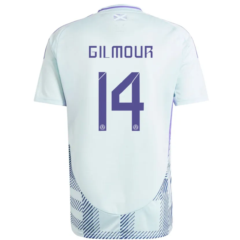 Danxen Kid Scotland Billy Gilmour #14 Light Mint Blue Away Jersey 24-26 T-Shirt