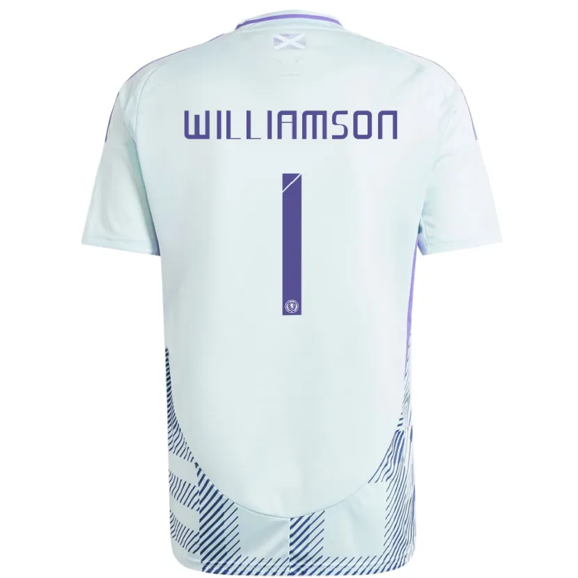 Danxen Kid Scotland Woody Williamson #1 Light Mint Blue Away Jersey 24-26 T-Shirt