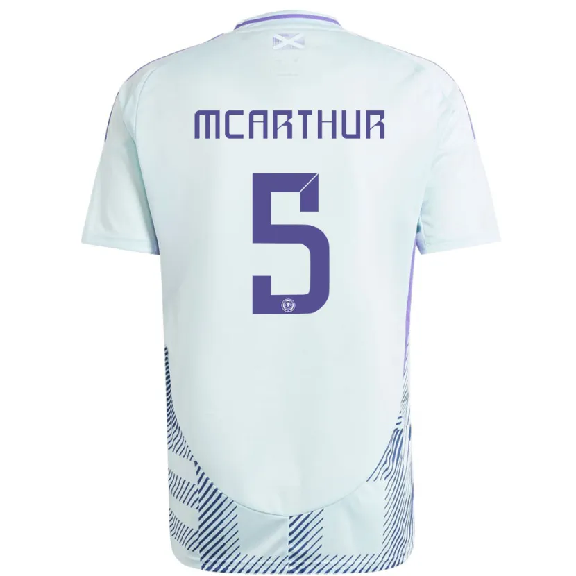 Danxen Kid Scotland Charlie Mcarthur #5 Light Mint Blue Away Jersey 24-26 T-Shirt