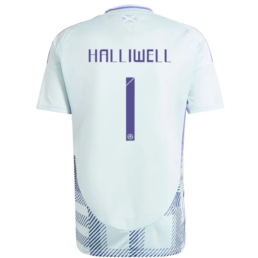 Danxen Kid Scotland Alfie Halliwell #1 Light Mint Blue Away Jersey 24-26 T-Shirt