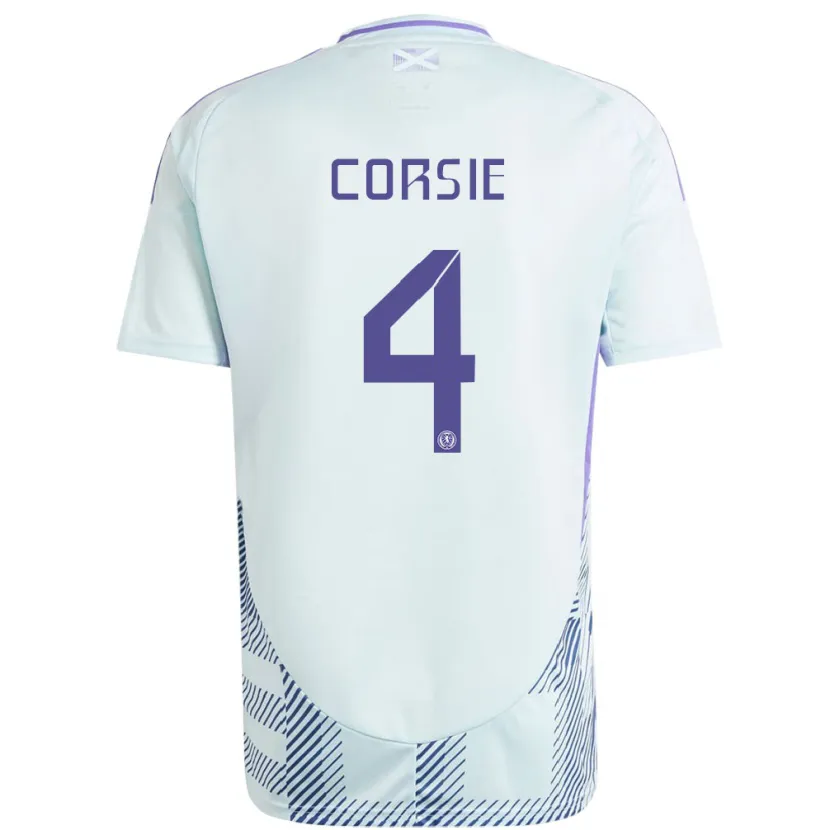 Danxen Kid Scotland Rachel Corsie #4 Light Mint Blue Away Jersey 24-26 T-Shirt