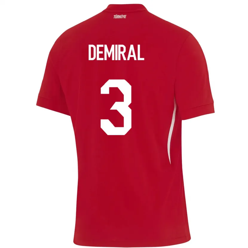 Danxen Kid Turkey Merih Demiral #3 Red Away Jersey 24-26 T-Shirt