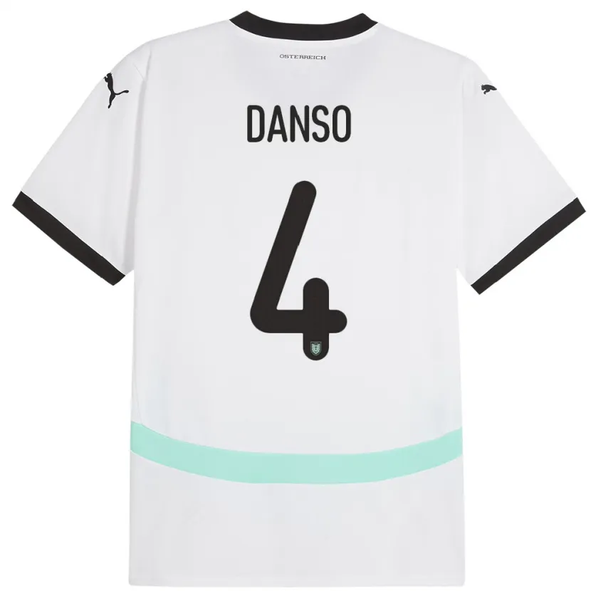 Danxen Kid Austria Kevin Danso #4 White Away Jersey 24-26 T-Shirt