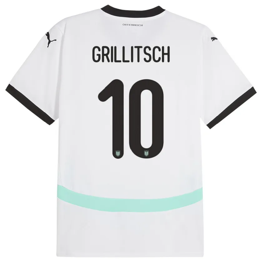 Danxen Kid Austria Florian Grillitsch #10 White Away Jersey 24-26 T-Shirt