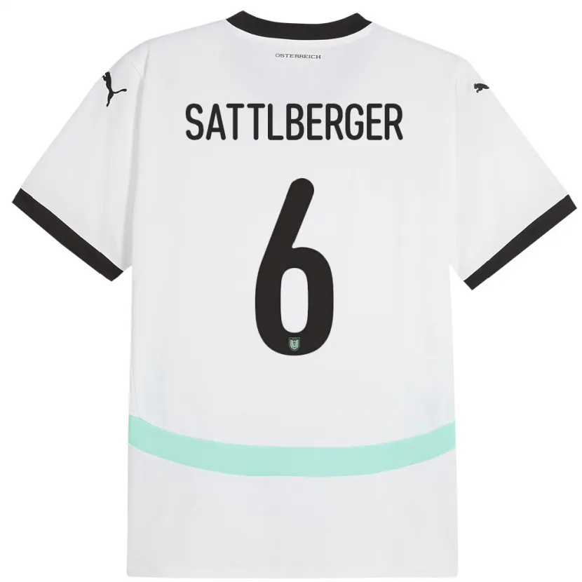 Danxen Kid Austria Nikolas Sattlberger #6 White Away Jersey 24-26 T-Shirt