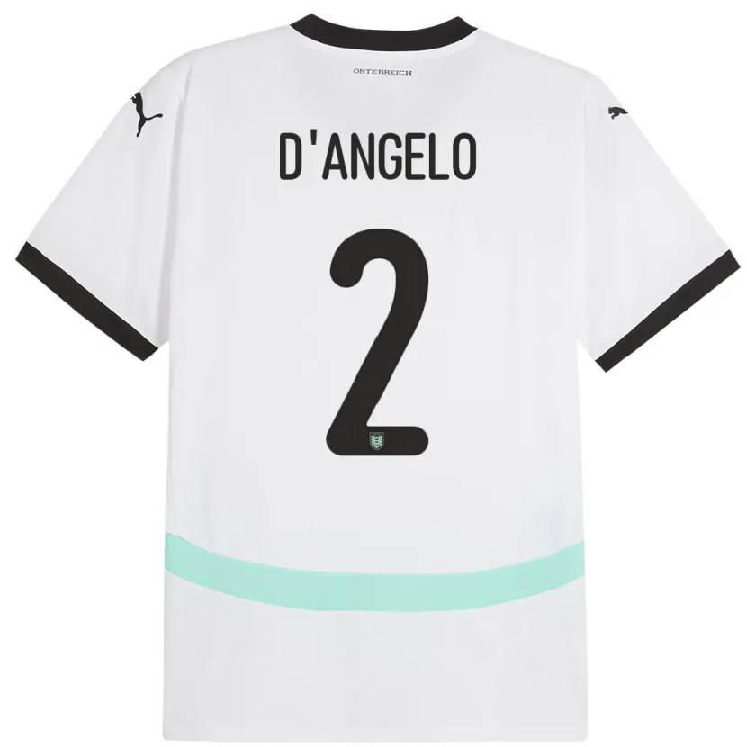 Danxen Kid Austria Chiara D’angelo #2 White Away Jersey 24-26 T-Shirt