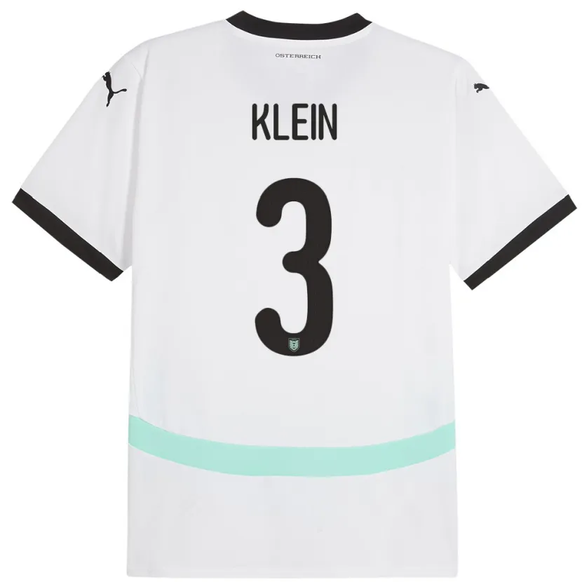 Danxen Kid Austria Jennifer Klein #3 White Away Jersey 24-26 T-Shirt