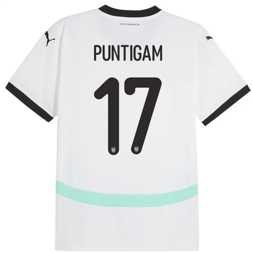 Danxen Kid Austria Sarah Puntigam #17 White Away Jersey 24-26 T-Shirt