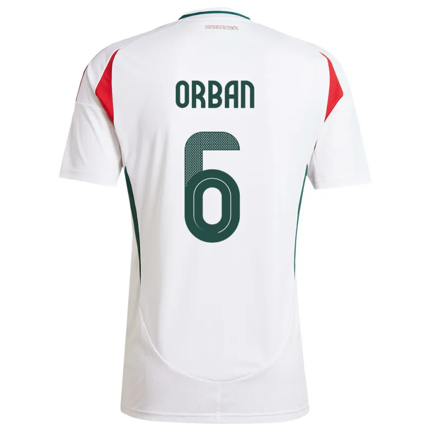 Danxen Kid Hungary Willi Orbán #6 White Away Jersey 24-26 T-Shirt